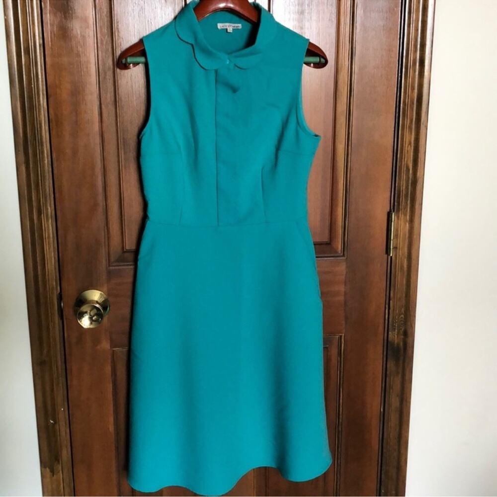Lace & Mesh | Sleeveless Peter Pan Collared Dress Size S